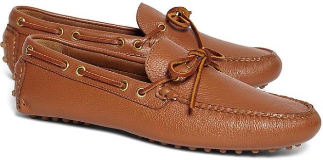 Men's Laced Leather Driving Moccasins